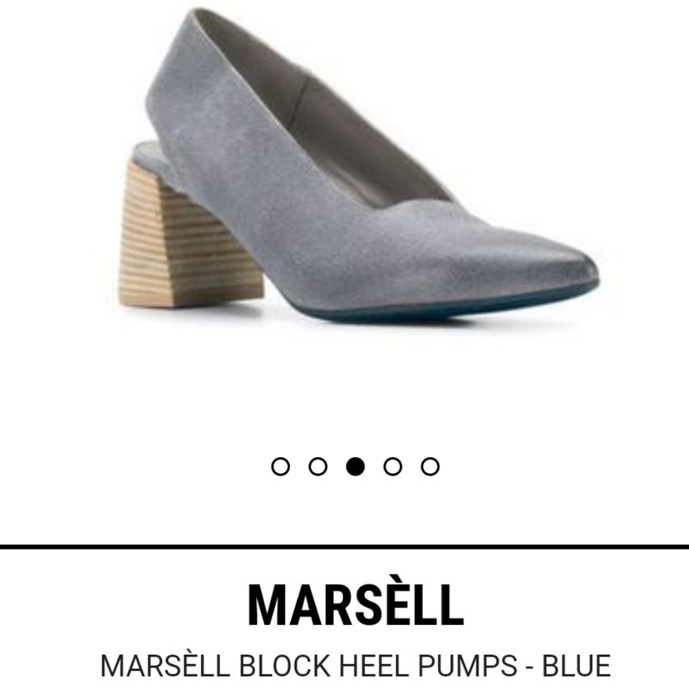 Marsell Block Heel Pumps Sling Back Stacked Heel 8